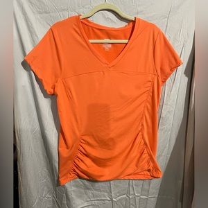 Marika short sleeve dry fit like shirt orange women size 0x.